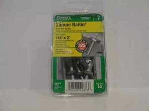 Powers Fasteners Zamac Nailin Drive Pin Anchor 1/4"x 2" (10 pcs) - Picture 1 of 4