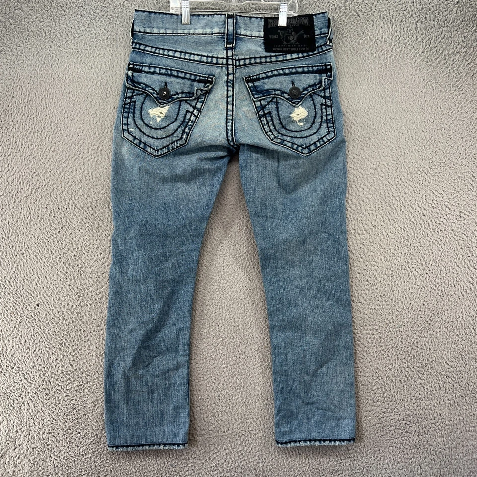 True Religion Jeans Mens 31X30 Ricky Super T Straight Leg Light Wash Pants - Image 1 of 4