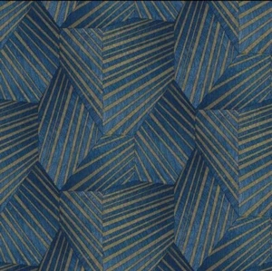 6 Rolls X Erismann Elle Geometric Blue Gold Stripe Textured Vinyl Wallpaper - Picture 1 of 3