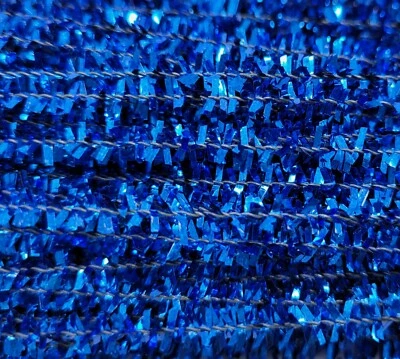 Box of 100 Blue Wired Tinsel Chenille Stems Craft Pipe Cleaners 12" x 6mm 1/4" - Image 1 of 4