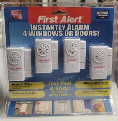 First Alert Instant Alarm For 4 Windows or Doors Peel and Stick As Seen on TV - Image 1 of 4