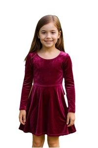 Crazy 8 Girls Xl Velvet Purple Dress Christmas Xmas Formal Fit And Flare - Picture 1 of 6