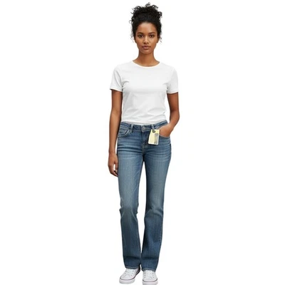 Pantalones de mezclilla vintage Levi's Girls bota ajustada terciopelo aplastado talla 7 desgastados nuevos con etiquetas Foto 1 de 4