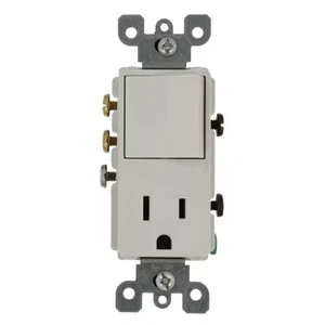 15 AMP Decora Handelsqualität Kombination 3-Wege Wippschalter/15 Amp Steckdose, Wh - Bild 1 von 12