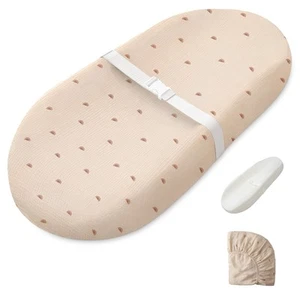 Musselin Baby Wickelauflage mit wasserdichtem Futterschaum, Windel Wickeltisch P... - Bild 1 von 7