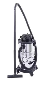 Bidone aspiratutto e aspiraliquidi in inox 1300w 30lt WDV30V2-BE scheppach black - Picture 1 of 1