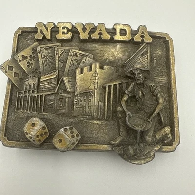 Vintage Nevada Belt Buckle 1982 By Siskiyou Gold  - Image 1 of 4