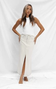 ALL THINGS GOLDEN M AU 10 Women’s Denim Maxi Skirt Washed Stone RRP $149 BNWT - Bild 1 von 23