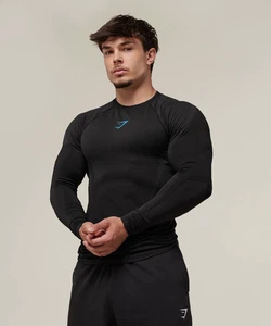 Gymshark Onyx 5.0 Seamless Langarm T-Shirt - Schwarz/Onyxgrau Vorverkauf Gr. XL - Bild 1 von 1