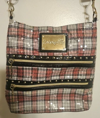 Bolso Bandolera Betsy Johnson a Cuadros y Lentejuelas Correa Ajustable Color Navidad Foto 1 de 4