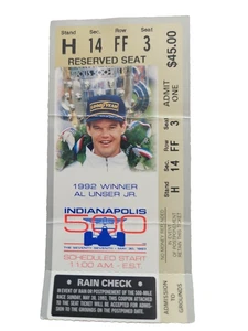 1993 Indianapolis 500 ~ Ticket Stub ~ Blue Sec 51, Row KK, Seat 9 ~ May 30, 1993 - Picture 1 of 2