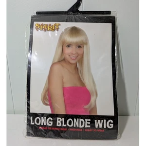 Spirit Halloween Parrucca Bionda Lunga con Bangs Costume Halloween Nuovo - Foto 1 di 2