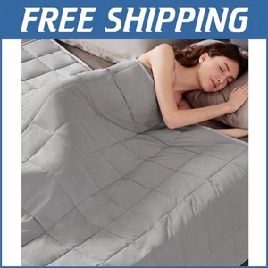 Ultra Soft Queen/King 80'x87' 20lbs Cooling Weighted Blanket in Stone Grey - Picture 1 of 11