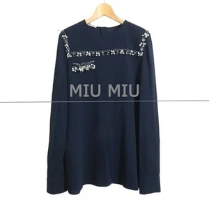 MIU MIU Blouse Shirts Navy Blue Size40(US:M) made in Italy - Picture 1 of 11