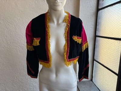 Винтажный уникальный вышивка старый бархат укороченный Matador куртка WOW! - Изображение 1 из 4