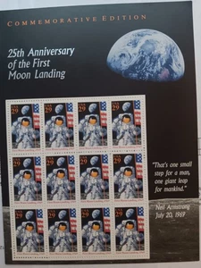 25th Anniversary of the First Moon Landing Sheet of 12 29c Stamps MNH Sc# 2841 - Picture 1 of 2