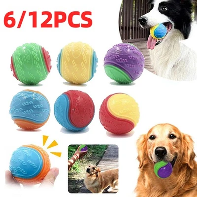 TIEIRTS 6/12x quietschende Hundeball Interaktive Kauspielzeuge für Tierausbildung Teeth