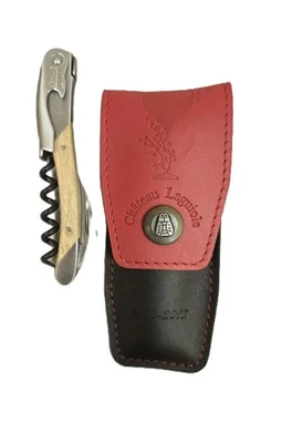 Chateau Laguiole Grand Cru 樱桃木开瓶器带皮革钱包和真品证明 — 第 1/4 张图片