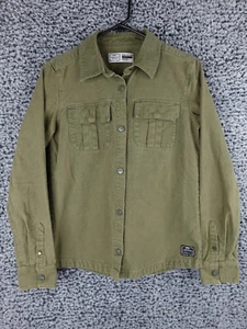 Nike Utility Shirt Jacket Olive Green Snap Button Fleece Twill Workwear Style S - Picture 1 of 14