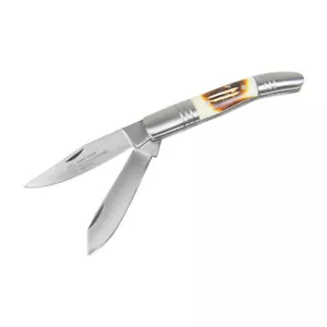 7" Knochen Doppelklinge Federunterstütztes Klappmesser Jagd Überlebensmesser - Bild 1 von 3