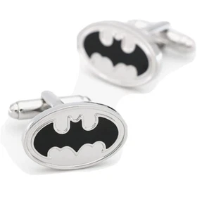 Klassische DC Batman Manschettenknöpfe, silber & schwarz, Geschenk, Hochzeit SCHNELLER & KOSTENLOSER VERSAND - Bild 1 von 4