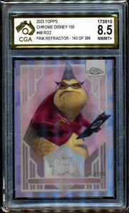 2023 Topps Chrome Disney 100 Years Pink Refractors #46 Roz 143/399 CGA 8.5 - Picture 1 of 3