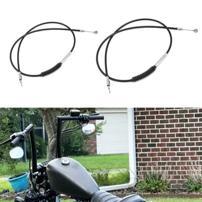 Stainless Steel Clutch Cable for 14" 16" 18" Apes For Harley Big Twin 87-06 - Image 1 of 4
