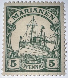 Travelstamps: MARIANEN STAMPS Stamps 5pf, Kaiser’s Yacht Mint, MOGLH, No Wmk - Picture 1 of 8