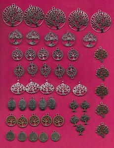 TREE OF LIFE CHARMS 50 PCS PENDENTS JEWELRY FINDINGS FOR MAKING BRACELETS AND NE - Picture 1 of 7