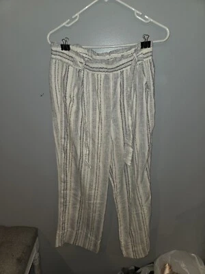 Pantalones relajados para mujer Jolt boho de mezcla de lino con bolsillos talla mediana playa cp6  Foto 1 de 2