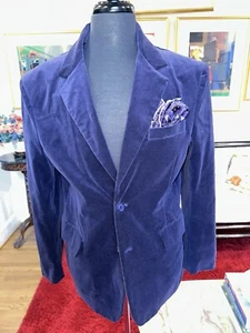 DKNY, BLAZER DE LUJO 100% TERCIOPELO, DISEÑADOR PARA HOMBRE, MORADO Talla: L - Imagen 1 de 8