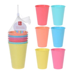 Kids Durable Plastic Bright Multicolored Reusable Drinking Tumblers Cup Set - Picture 1 of 7