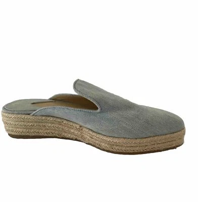 IVANKA TRUMP ITXAYLIA2 Women's Chambray Blue Espadrille Slides Mules US Size 8M Foto 1 de 4