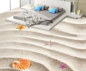 3D Sand Muscheln C2300 Fußboden Wandbild Unentschied BildTapete Familie DE Amy - Picture 1 of 5