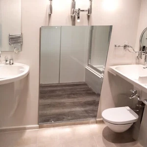 Modern Enluce Bathroom Mirror With Etched Edges Portrait Landscape Size-31"x19" - Picture 1 of 2