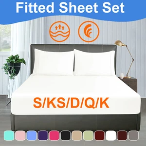 Extra Deep Fitted Sheet Ultra Soft Double/Queen/King Size Bed Sheet Cover Luxury - Picture 1 of 28