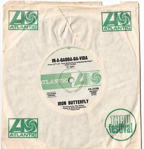 IRON BUTTERFLY - IN-A-GADDA-DA-VIDA Ultrarare 1968 OZ Psychedelic ROCK Single! - Picture 1 of 1