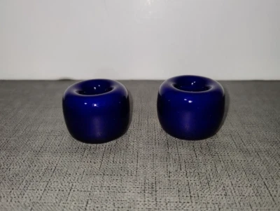Mini soportes de cepillo de dientes de cerámica para baños, 2 piezas azul medianoche Foto 1 de 4