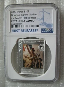 France 10 Euro 2023 Silver Proof Coin Delacroix-Liberty Guiding People NGC PF70 - Picture 1 of 4