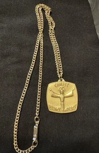 COLLANA CRISTO PRINCIPE DELLA PACE GERMANIA CIONDOLO ALLUMINIO ANODIZZATO GERMANIA - Foto 1 di 3