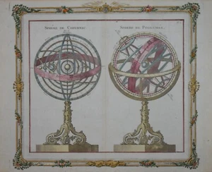 GENUINE ANTIQUE - COPERNICUS SPHERE, PTOLOME SHERE BY BRION, PARIS, 1780. - Picture 1 of 1