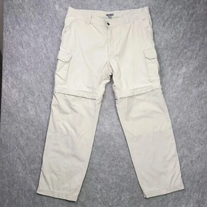 Guide Series Convertible Cargo Pants Mens 40x32 Beige Zip Off Cotton Canvas Hike - Picture 1 of 12