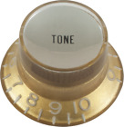 Knob - Top Hat, Gold with Silver Cap, Gibson Style - TONE