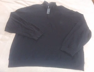 Suéter Pullover Van Heusen Grande y Alto 3XLT Negro 1/4 Cremallera Moderno Tejido Acanalado ~yy - Imagen 1 de 6