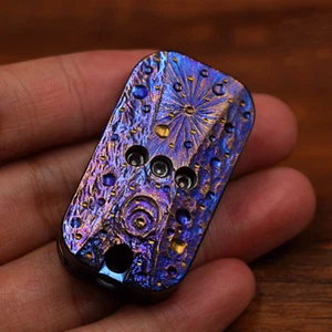 Small Click Solid Titanium Slider EDC Push Card Hand Fidget Decompression Toy - Picture 1 of 6