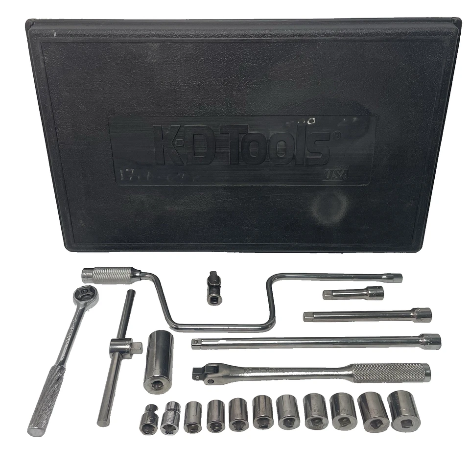Vintage K-D Tools - 20Pc Tool Set - 3/8" Drive - Sockets & More - Used - Good - Image 1 of 4