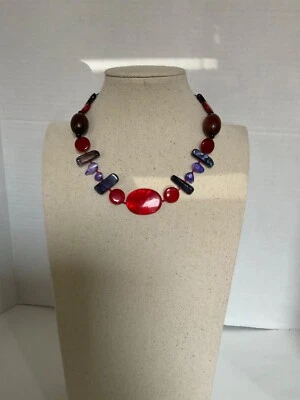 Collar de cristal con cuentas joyería rara vintage Foto 1 de 3