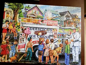 ROSEART "BACK TO THE PAST" Jigsaw Puzzle 750 "ICE CREAM TRUCK DAY" Complete - Imagen 1 de 5