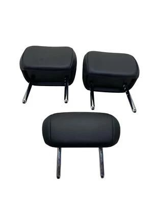 2015-2022 PORSCHE MACAN LEFT RIGHT & CENTER REAR SEAT HEADREST SET BLACK LEATHER Foto 1 de 4