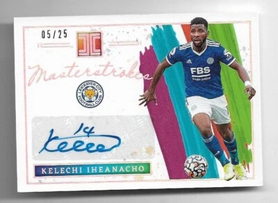 2021-22 Panini Impeccable Premier League Auto Card : Kelechi Iheanacho #05/25 - Image 1 of 2